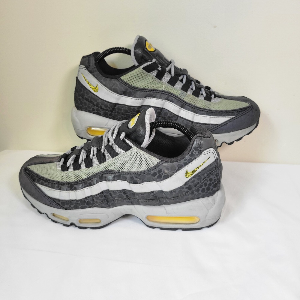 Nike Air Max 95 Safari Black Granite Safety Yellow  BQ6523-001 Mens 9.5